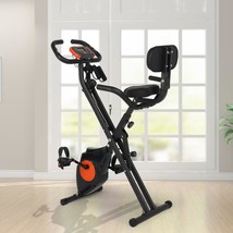 Folding Upright Exercise Bike Magnetic Stationary Indoor GYM Resistance Bicycle - £143.21 GBP