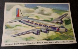 Eastern&#39;s Giant Douglas Silverliner New Speed for Air Travel Postcard PC - $5.93