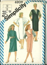 Simplicity Sewing Pattern 6209 Misses Womens Asymmetric Dress Sz 12 New Vintage - £7.98 GBP