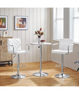 white pu leather bar stool arms - $166.59