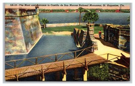 Castillo San Marcos Moat St Augustine Florida FL UNP Linen Postcard N28 - £3.01 GBP