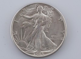 1945-S Passeggio Libertà Argento Mezzo Dollaro 50c (Bu ) Fior di Conio - £57.81 GBP