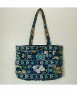VERA BRADLEY Quilted Tote RETIRED Blue Floral Cotton Purse Shopper Mediu... - €30,98 EUR