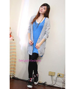 Japan Oversized Deep V neck Pocket Hooded Long Knit Cardigan! Light Gray - $20.29 CAD
