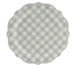 Four (4) Pioneer Woman ~ Gray &amp; White Gingham ~ 10.75&quot; Dinner Plate ~ St... - £47.83 GBP