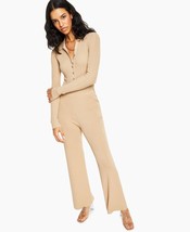 Leyden Womens Textured Button-Front Bodysuit, Small, Beige - $69.30