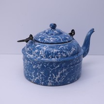 French Enamel Graniteware Blue Swirl Coffee/Tea Pot - £69.53 GBP
