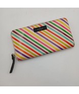 Kate Spade Vinyl Striped Zip Around Wallet Accordion Style Multicolor St... - $30.84