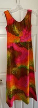 Waltah Clarke&#39;s Colorful Floral Tropical Hawaiian Dress Vintage See Meas... - £117.71 GBP