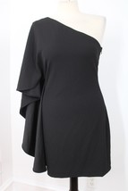 NWT One33 Social Black One-Shoulder Drape Side Cocktail Dress - £56.83 GBP