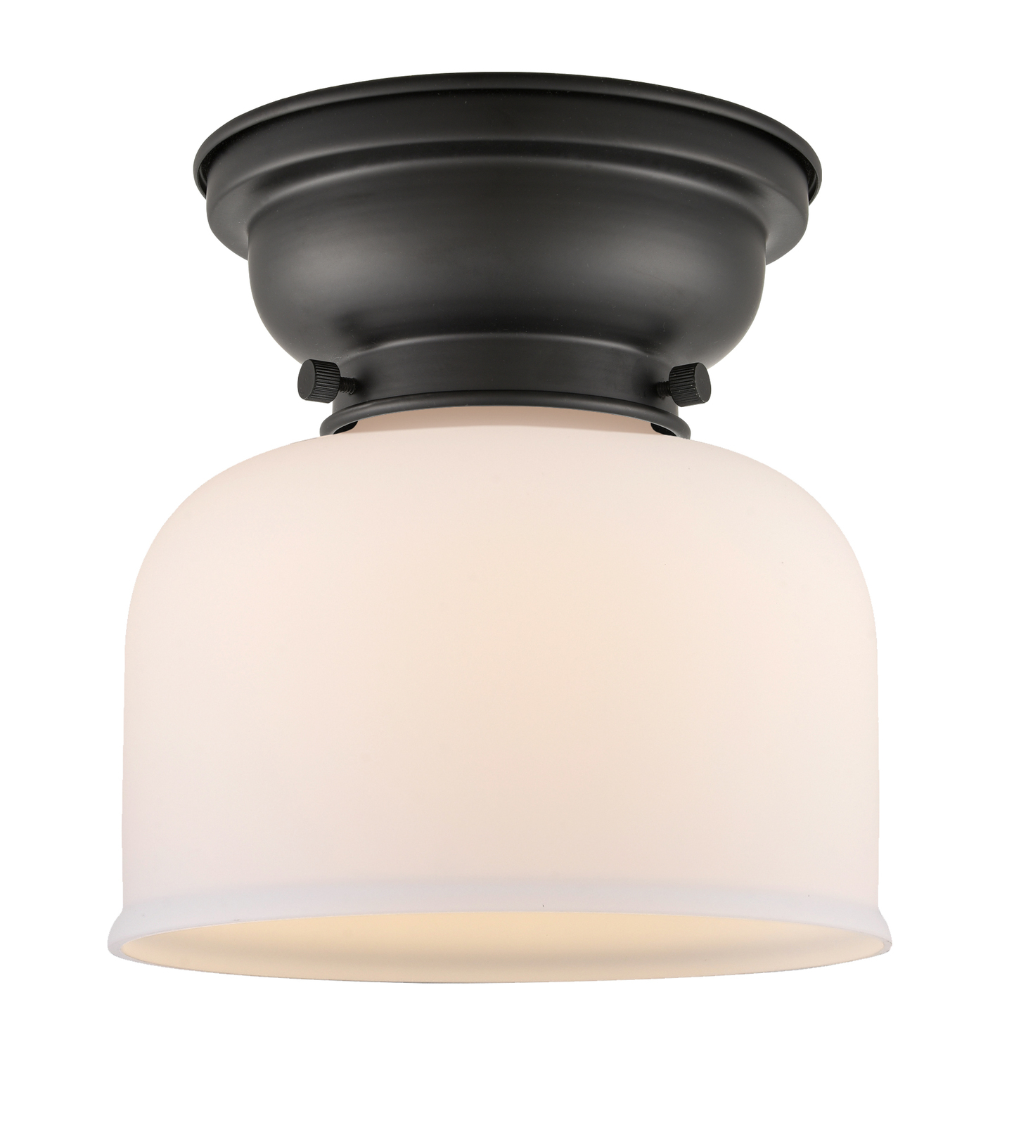 Flush Mount Bell 8&quot; Matte Black Franklin Restoration Frosted 623-1F-BK-G... - $115.74
