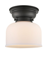 Flush Mount Bell 8&quot; Matte Black Franklin Restoration Frosted 623-1F-BK-G... - €99,82 EUR