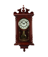 Bedford Collection 25 Inch Wall Clock with Pendulum and Chime in Dark Re... - $3,050.21 MXN