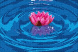 Pepita needlepoint kit: Water Lily Blue Water, 12&quot; x 8&quot; - $86.00+