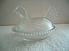 Vintage Clear Glass Hen On A Nest Covered Dish &quot; Beautiful Collectible Item &quot; - £26.11 GBP
