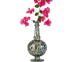 18&quot; Marble Flower Vase with Abalone Shell Inlay Mosaic Decorative Pots f... - £2,254.77 GBP