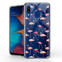 For Galaxy A20 A205 Hybrid Bumper Shockproof Case Pink Flamingo - £20.71 GBP