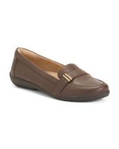 NEW NATURALIZER  BROWN LEATHER WEDGE COMFORT  LOAFERS PUMPS SIZE 8 M - £47.07 GBP