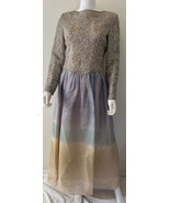 Vintage Mary McFadden Couture Dress Beaded Watercolor Mother Of The Brid... - £669.54 GBP