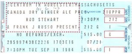 Rod Stewart Ticket Stub September 18 1984 Worcester Massachusetts - £27.36 GBP
