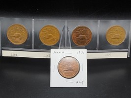 Coin set from MEXICO 20 cents  ~ 1967, 1968, 1969, 1970 &amp; 1971 KM# 440 - £9.31 GBP