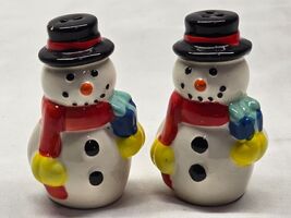 Vintage Snowman Twins Salt &amp; Pepper Shaker Set - Christmas Holidays Winter - $9.98