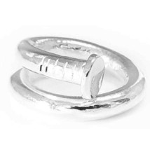 Inner Strength Spiral Silver Nail Ring - 10 - £15.92 GBP