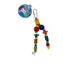 Bird Brainers Bird Toy for Small Birds 5&quot; Multicolor wood and Beads - £3.93 GBP