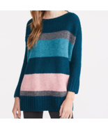 Lou &amp; Grey Loft Women&#39;s Striped Plushfuzz Poncho Sweater size M NWT - $27.79