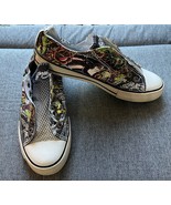 Ed Hardy Low Rise Slip-on Sneakers Rhinestone Womens 7 Tattoo Pop Art Ti... - $739.80 MXN