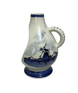 Vtg Delft Blue Holland Chiminea Candle Holder Hand Painted Windmill Flor... - $15.20