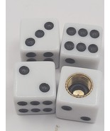 Set of  4  White Dice Tire Valve Stem Caps For Car, Standard Fitting #12 - $138.82 MXN