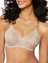 Bali Women&#39;s Lace &#39;N Smoothing Stretch Hush Pink Underwire Bra DF3432 NEW - £15.72 GBP