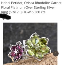 Peridot, Orissa Rhodolite Garnet 14K YG,Platinum Over SterlingSilver Rin... - £158.70 GBP