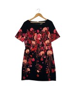 Adrianna Papell Dress Womens Size 12 Black Red Floral Sheath Classic Des... - $1,024.06 MXN