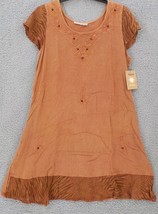 Raya Sun Women Ss Dress Sz 3X Burnt Sienna Animal Print Sleeves Pleat Floral Nwd - £7.98 GBP