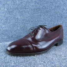 Bostonian Classics Men Oxfords Shoes Burgundy Leather Lace Up Size 9.5 Medium - £23.73 GBP