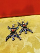 Vintage  Berber silver earrings with good quality of enamel ,Flgran, Anti-Atlas, - £79.13 GBP