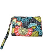 Vera Bradley Wristlet Quilted Floral Turn Lock Wallet Flower Shower print - $15.78 CAD
