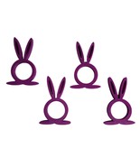 Easter Bunny Rabbit Ears Set of 4 Purple Napkin Rings Holders USA PR202-... - $4.99