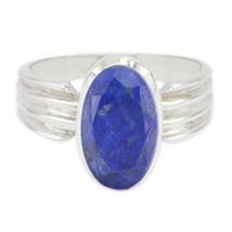Lapis Lazuli 925 Solid Silver Ring Genuine Jewelry For Mother&#39;s Day Gift US - £11.18 GBP