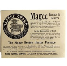 Magee Grand Ranges 1894 Advertisement Victorian Boston Furnace ADBN1cc - £11.78 GBP