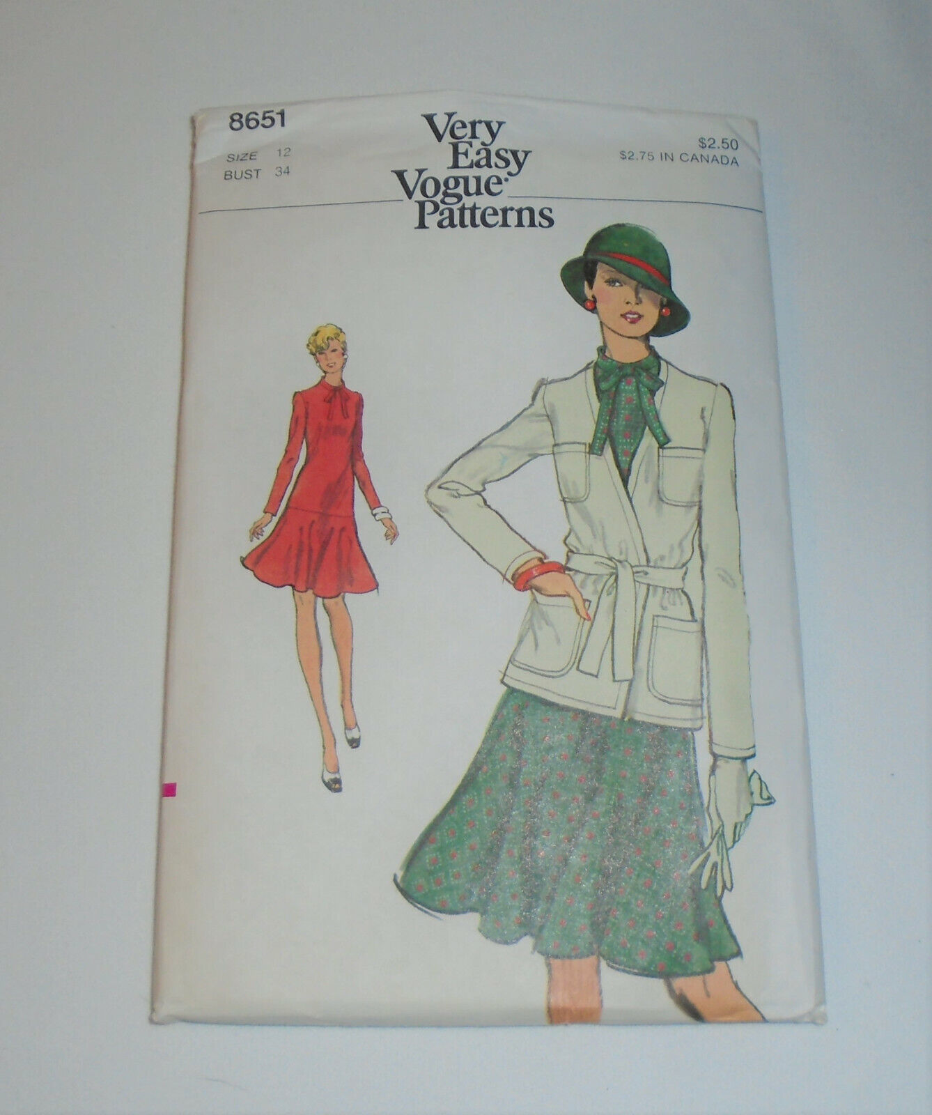 Primary image for 1973 Vogue Pattern Very Easy #8651 Size 12 Bust 34 Dress Jacket Uncut