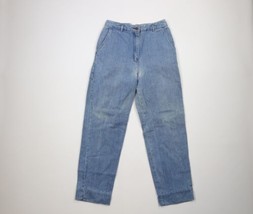 Vintage 90s Streetwear Womens 11 / 12 Distressed Striped Straight Leg Jeans - £31.10 GBP