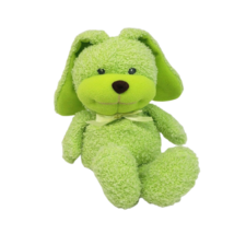 9&quot; Burton &amp; Burton Green Bunny Rabbit W Bow Stuffed Animal Plush Toy Soft Lovey - £29.11 GBP