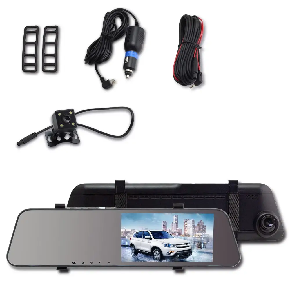 Car DVR Speedcam Rearview Mirror Camera Radar Detector Auto Video Recorder Full - £76.73 GBP+