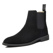 Classic Cow Suede Leather Men Chelsea Boots High Quality Casual Men Shoes Green  - £64.61 GBP