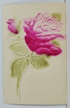Pretty Airbrushed Embossed Rose Katie Horneman to Alleman Peru IL Postcard M15 - £5.49 GBP