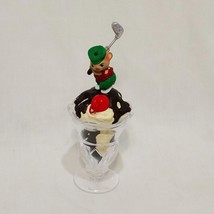 Ice Cream Sundae Mouse Golfer Christmas Ornament Resin 4&quot; Hallmark Keepsake 1999 - £12.64 GBP