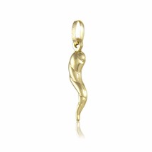 14k Yellow Gold Plated Silver Italian Horn Cornicello Charm Pendant - £118.30 GBP